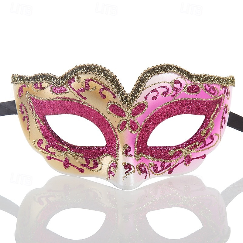 Arlecchino Arlecchina Halloween Venetian Mask Columbina Phantom Of The Opera Carnival Mask Half Face Adults' Women's Halloween Carnival Mardi Gras Party Masquerade Carnival of Venice Easy Halloween