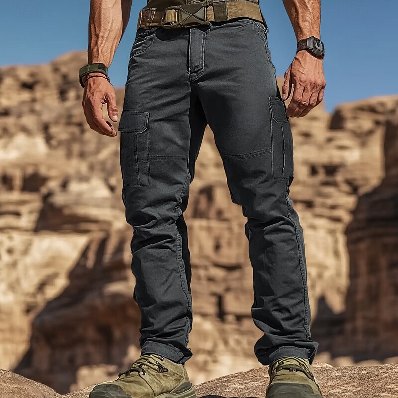 Men's Cargo Pants Cargo Trousers Trousers Hiking Pants Multi Pocket Straight Leg Plain Waterproof Comfort Full Length Outdoor Daily Camping & Hiking Fashion Black Light Green2