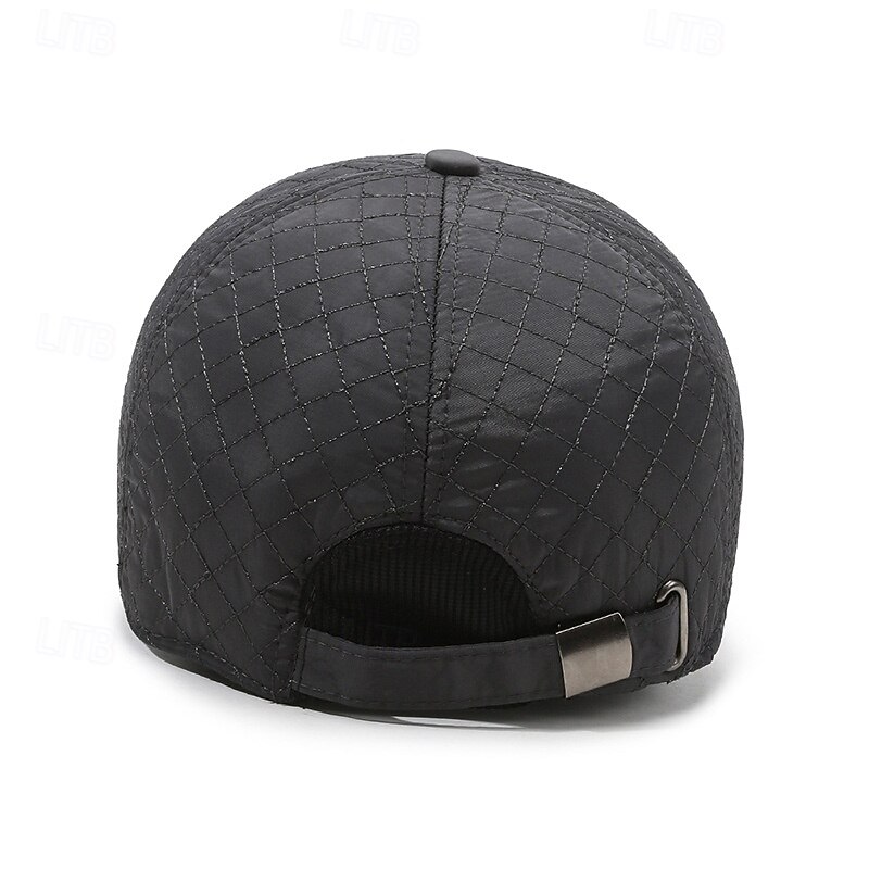 Men's Winter Hats Winter Warm Cap Winter Baseball Cap with Ear Flaps Winter Baseball Cap Black Dark Navy Polyester Adjustable Fashion Modern Contemporary Daily Wear Festival Solid / Plain Color3