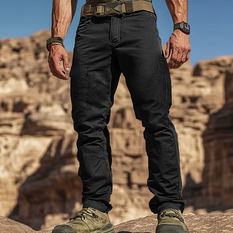 Men's Cargo Pants Cargo Trousers Trousers Hiking Pants Multi Pocket Straight Leg Plain Waterproof Comfort Full Length Outdoor Daily Camping & Hiking Fashion Black Light Green