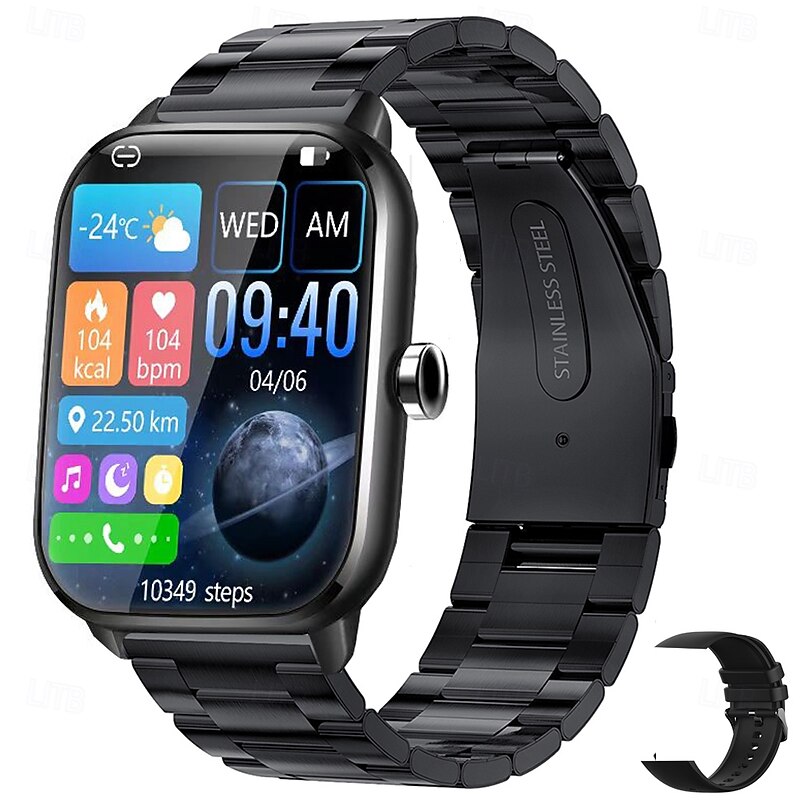 New Bluetooth Calls Smart watch 1.9 inch Full Touch Screen Men Women Fitness Bracelet Custom Watch Face For Android ios smartwatch Menbox3
