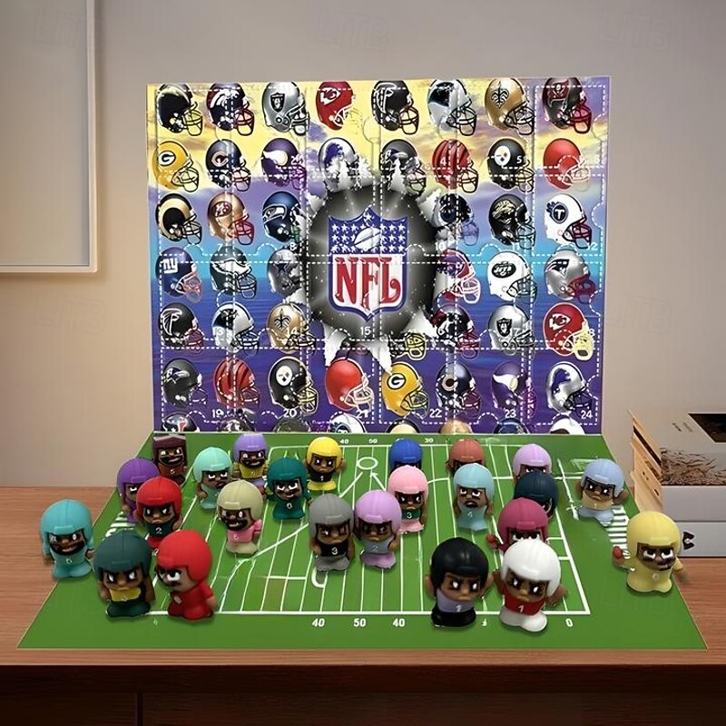 American Football Advent Calendar 2025, Christmas Gift Advent Calendar, Cute Football Characters 24 Days Christmas Calendar, Rugby Advent Calendars for Football Lover3