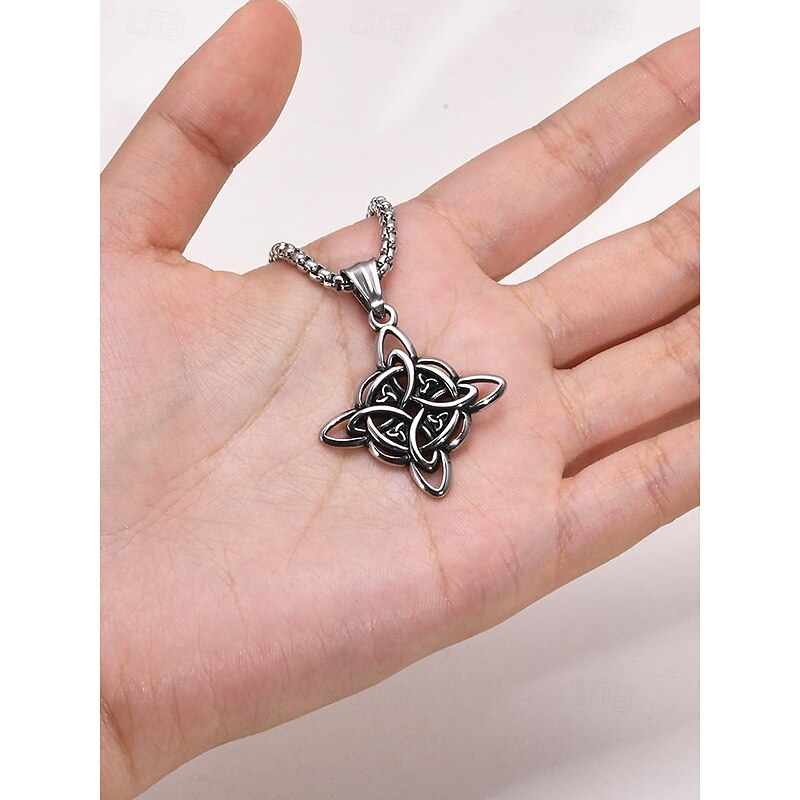 Men's Celtic Knot Pendant Necklace – Stainless Steel Trinity Knot Symbol for Strength and Eternity, Perfect for Spiritual Jewelry and Norse Celtic Lovers3