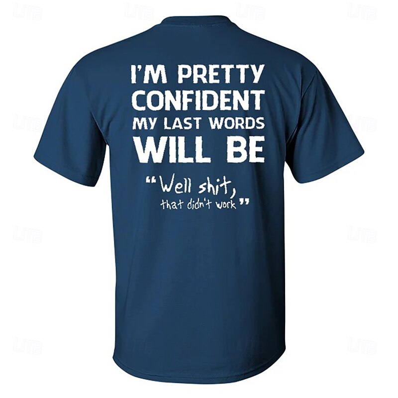 Men's Text Sports and Outdoors T Shirt Short Sleeve T shirt 3D Print Crew Neck Shirt Sports Outdoor Street Gym Black White Blue Summer Spring Clothing Apparel S M L XL XXL XXXL3