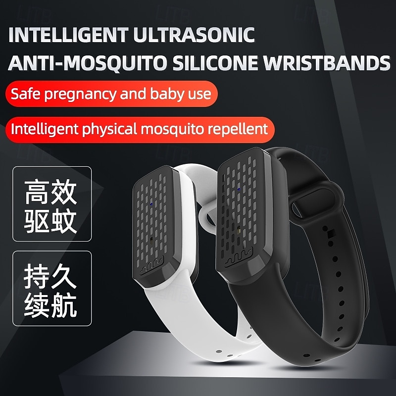 Ultrasonic Mosquito Repellent Bracelet – Waterproof Anti-Bug Wristband with Time Display for Indoor and Outdoor Use2
