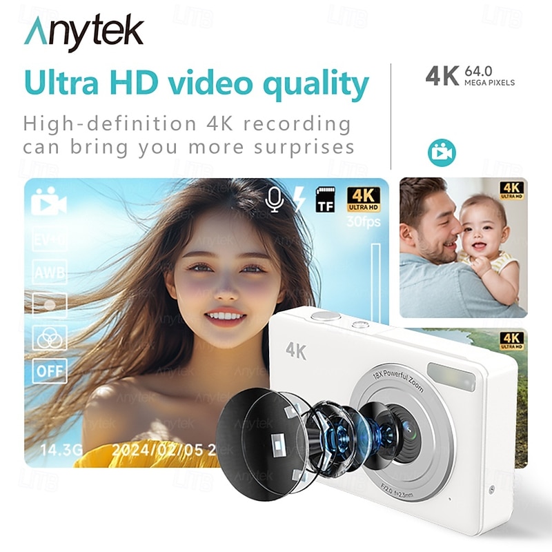 Digital Camera FHD Video Camcorder Point and Shoot Camera Digicam 18X Zoom Portable Vlogging Camera for Travel2