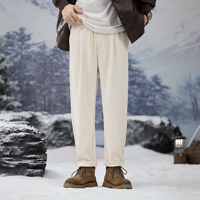 Men's Athletic Pants Sweatpants Trousers Straight Leg Sweatpants Pocket Drawstring Elastic Waist Plain Comfort Sports Outdoor Daily Fashion Casual Black Apricot Micro-elastic2