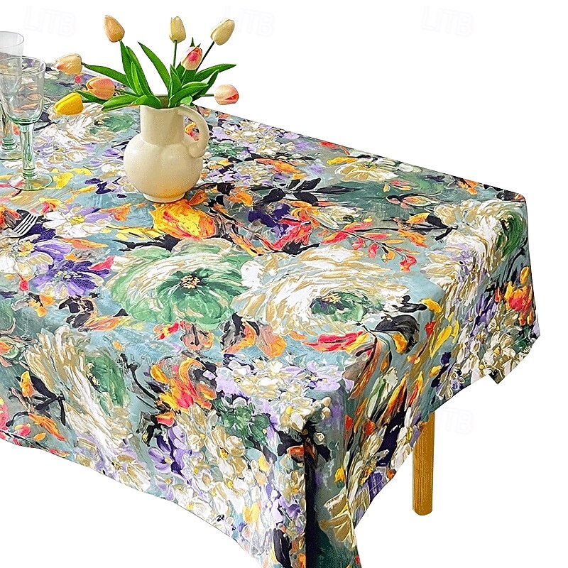 Oil Painting Design Tablecloth Artistic and Elegant Table Cover Featuring Classic Oil Painting Patterns Ideal for Adding a Unique and Sophisticated Touch to Your Dining Table Perfect for Home Decor a4