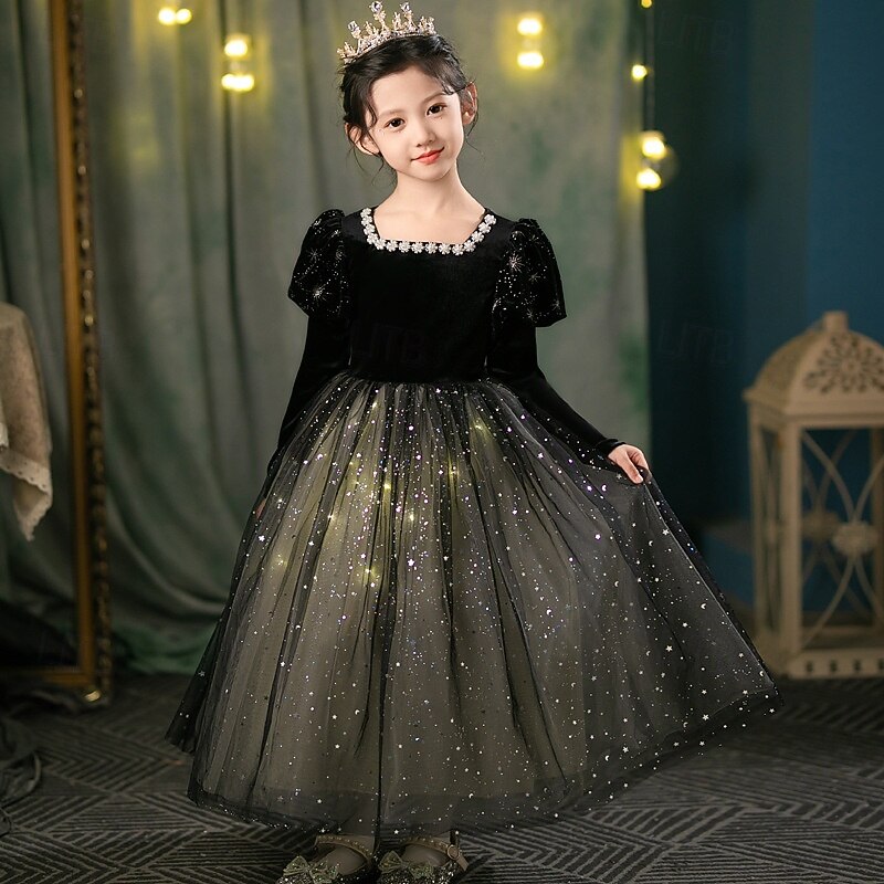Frozen Princess Fairytale Elsa Flower Girl Dress Theme Party Costume Tulle Dresses Cosplay Costume Movie Cosplay for Girls' Kid's Christmas Carnival New Year Performance Birthday Party