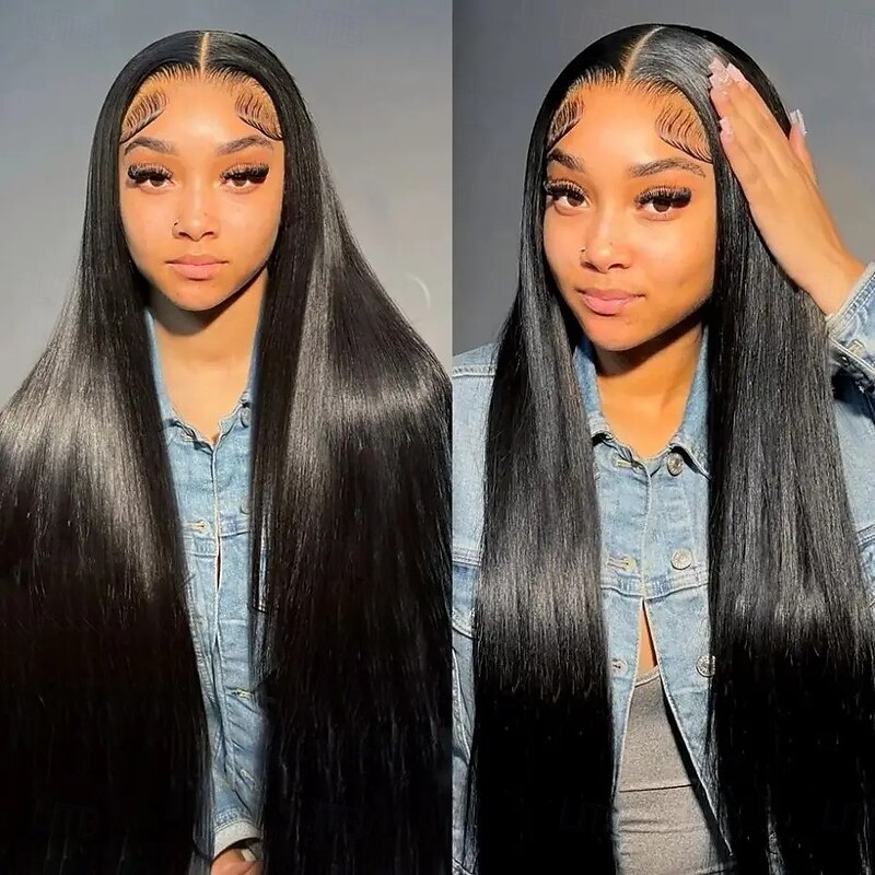 Brazilian 30 38 Inch Bone Straight 13x4 Lace Front Human Hair Wigs 13x6 HD Transparent Lace Frontal Glueless Pre-Plucked For wigs for black women Long Medium4