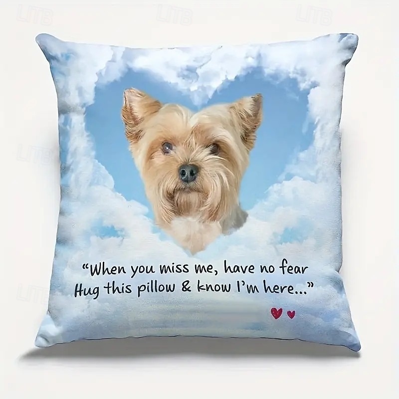 Custom Memorial Pillow Cover Photo Cushion Cover Throw Pillow Sympathy Gift Personalized Memorial Gifts When You Miss Me2