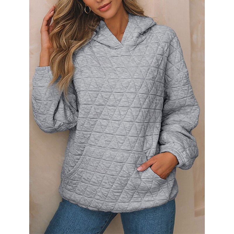 Women's Hoodie Sweatshirt Casual Plain Street Dailywear Hoodie Pocket Long Sleeve White Blue Gray Fall Winter3