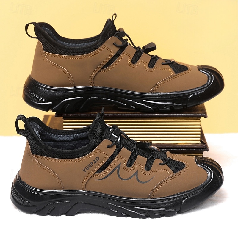 Men's Warm Waterproof Athletic Sneakers with Faux Fur Lining, Non-Slip Sole, and Lace-Up Closure – Ideal for Winter Outdoor Activities2