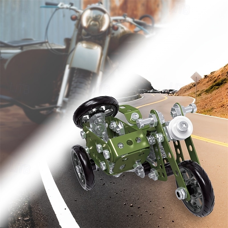 139PCS Metal DIY Tricycle Model Building Kit for Kids  STEM Educational Toy Creative Assembly Motorcycle Blocks for Boys Ages 8-12 Years  Engineering Puzzle Set for Children Ideal Gift4