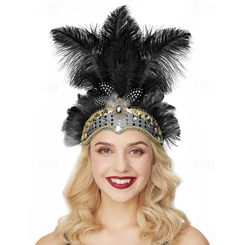 Brazilian Halloween Headband Feather Adults' Women's Halloween Carnival Mardi Gras Party Masquerade Carnival of Venice Easy Halloween Costumes Dress Up 10