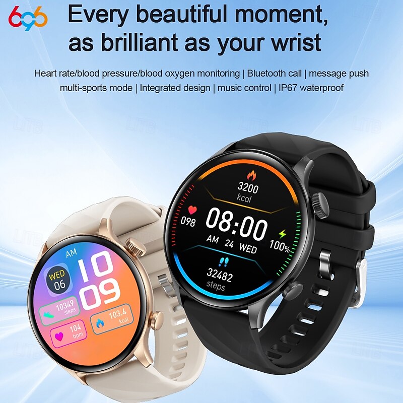 696 ZW63 Smart Watch 1.39 inch Smart Band Fitness Bracelet Bluetooth Pedometer Call Reminder Sleep Tracker Compatible with Android iOS Women Men Hands-Free Calls Message Reminder IPX-0 46mm Watch Case2