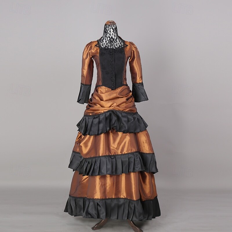 Retro Vintage Victorian Edwardian Dress Jacket Riding Habit Princess Bridal Fancy Dress Women's Masquerade Theater Dickens Events Carnival of Venice Adults' Dress