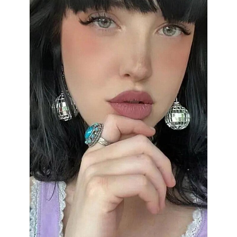 Women's Retro Pink Disco Ball Dangle Earrings – Fun and Sparkly Statement Jewelry for Parties and Events2