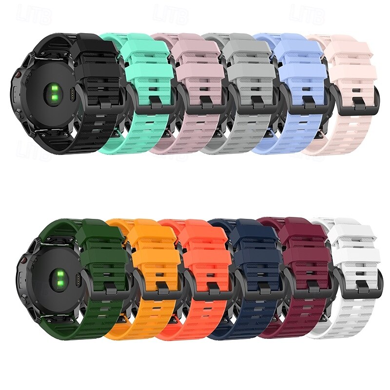 Watch Band for Garmin Fenix 8 51mm 7X Pro 6X 5X Plus Epix Pro Tactix 7 Amoled Instinct 2X Quatix Enduro Descent Mk2i Mk2 26mm Silicone Replacement  Strap Adjustable Sport Band Wristband