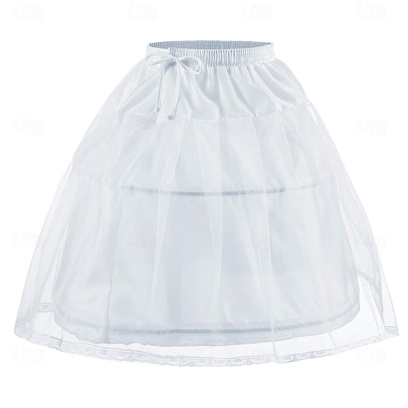 Rococo Victorian Princess Petticoat Hoop Skirt Under Skirt Tulle Skirt Solid Color Fancy Dress Girls' Masquerade Event / Party Prom Kid's Skirt