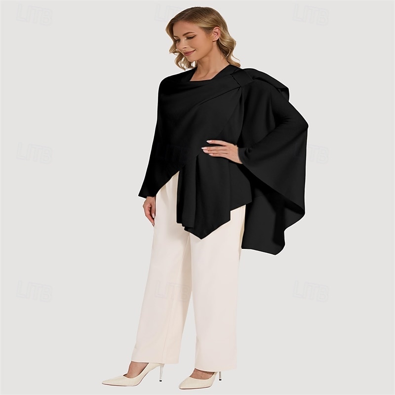 Women's Crossover Shawl Wraps Open Front Poncho Cape Elegant Loop Shawls Travel Shawls for Fall Winter Length 150CM4