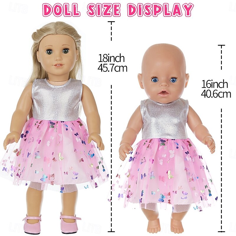 2 pcs American Doll Clothes Gift for 18 inch Doll Clothes and Accessories Including Coat and Dress(WITHOUT DOLL)2
