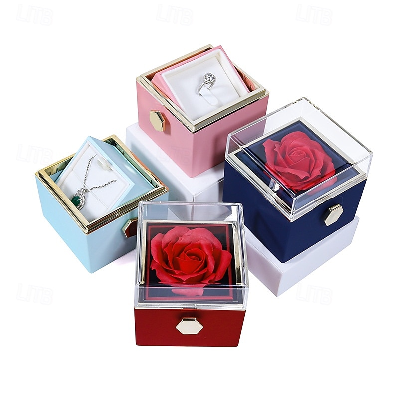 Eternal Rose Box Preserved Gift Box,Valentines Day Gifts for Her Romantic Gift for Valentines Day, Wedding, Mothers Day and Anniversary (No Necleace,Only Eternal Rose Box)3
