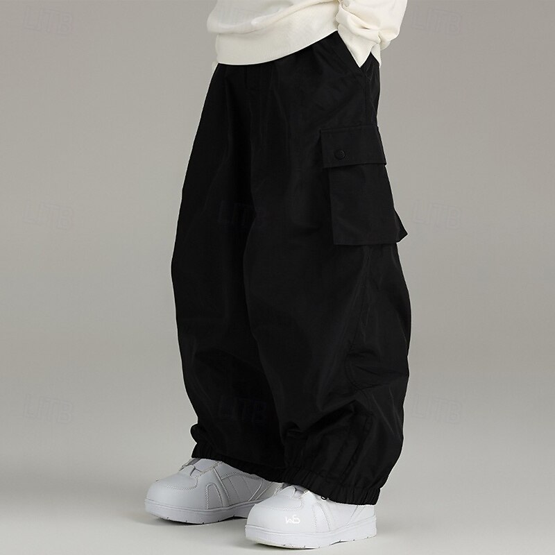 Men's Cargo Pants Trousers Elastic Waist Multi Pocket Plain Wearable Outdoor Daily Camping & Hiking Fashion Classic Black Khaki4