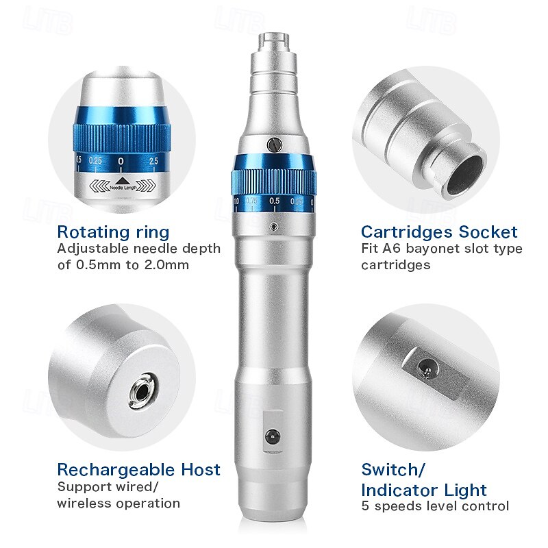 Wireless Dr Pen Ultima A6 Electric Derma Stamp Rechargeble Dermapen Microneedling For Skin Care Semi Permanent Tattoo Salon Beauty Device3
