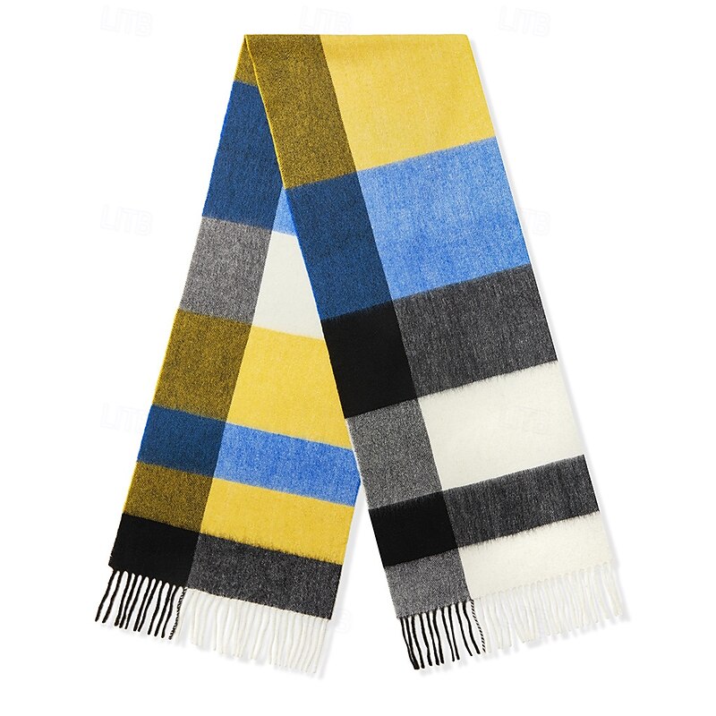 Men's 100% Wool Rectangle Scarf School Christmas Outdoor Pink Red Scarf4