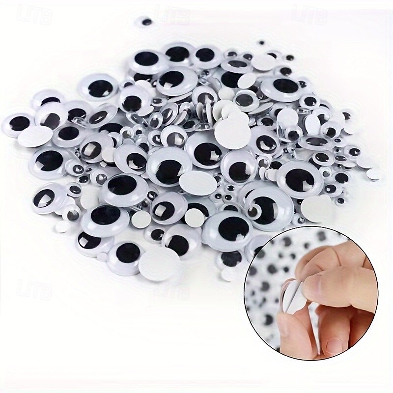 700PCS Plastic Wiggly Googly Eyes Set for Dolls and Crafts Assorted Sizes 4-12MM Suitable for Ages 144