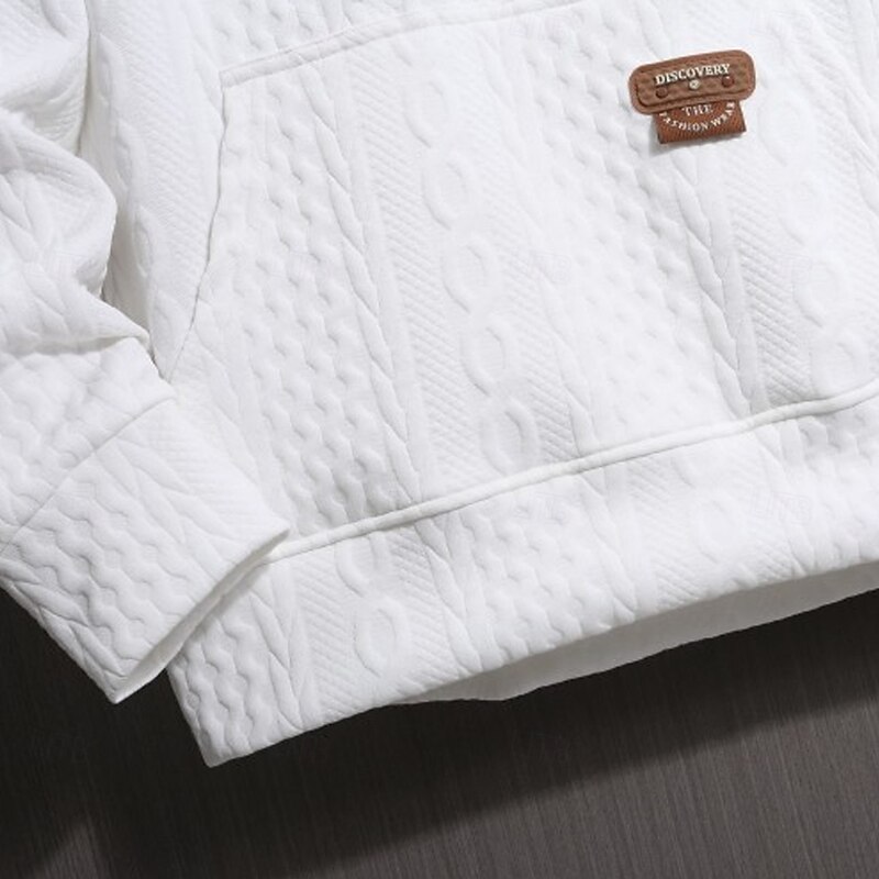 Men's Pullover Hoodie Sweatshirt Black White Coffee Hooded Plain Work Sports & Outdoor Casual Streetwear Basic Casual Spring &  Fall Cross-Seasons Clothing Apparel Hoodies Sweatshirts2