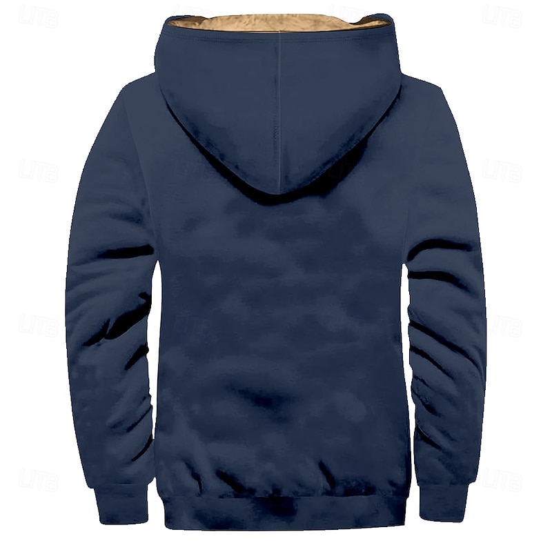 Men's Cowboy Fleece Hoodies Fashion Cool Long Sleeve Hooded Holiday Streetwear Black Blue Zipper Pocket Fall Winter Designer4