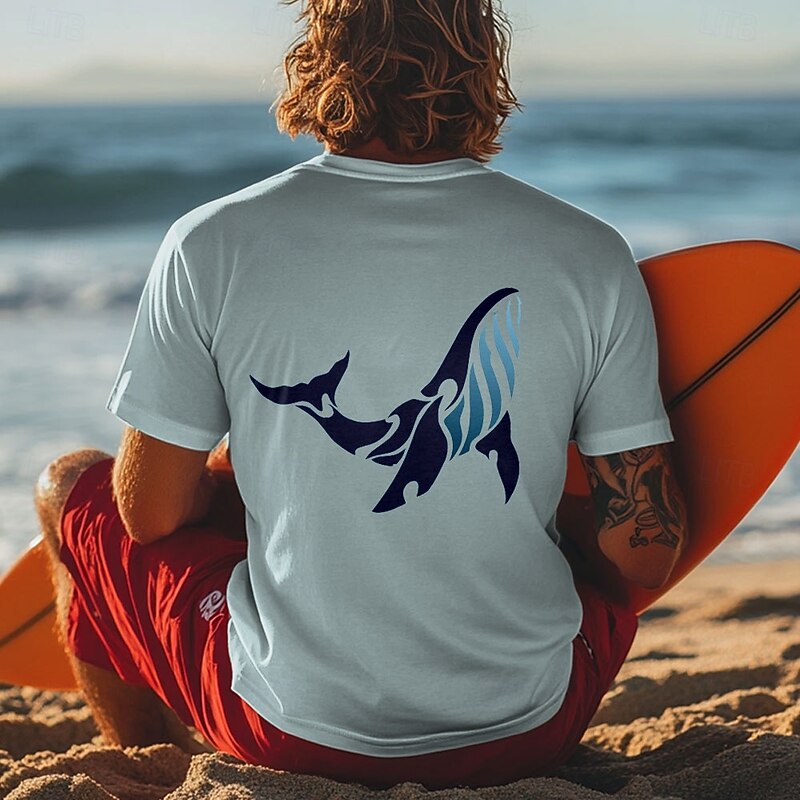 Men's Tropical Fish T Shirt Short Sleeve T shirt 3D Print Crew Neck Shirt Vacation Fashion Athleisure Street Sports Outdoor Daily Light Blue Black White Summer Spring Clothing Apparel S M L XL XXL4
