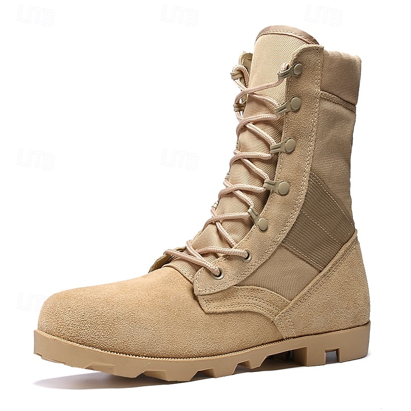 Men's Tactical Combat Boots – High-Top Military Desert Boots with Lace-Up Design for Outdoor Hiking & Work3