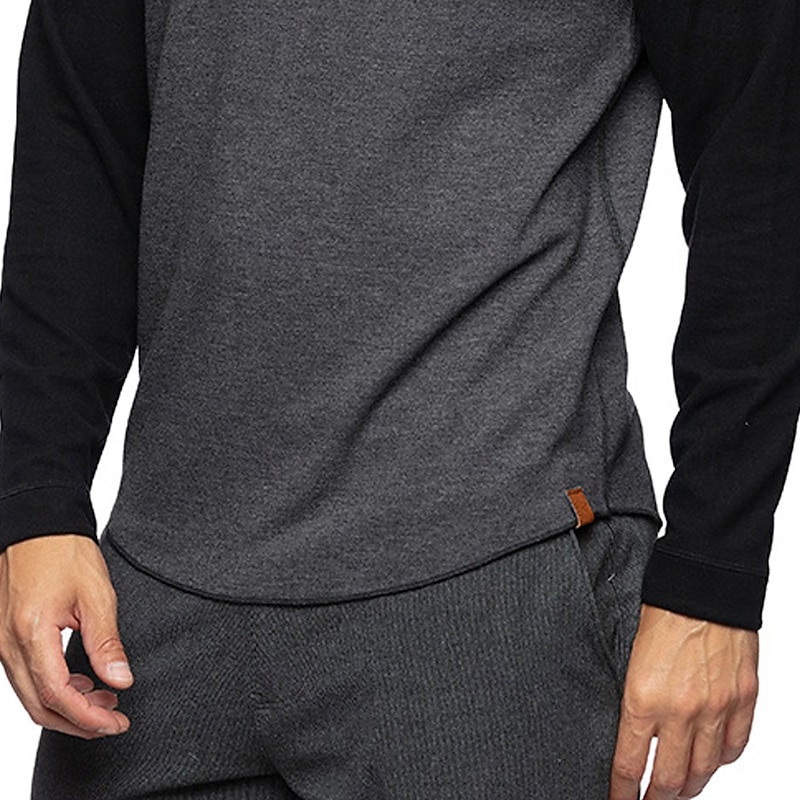 Men's 60% Cotton Raglan Sleeve Sweatshirt Tee Top Long Sleeve Shirt Solid Color Crew Neck Outdoor Street Long Sleeve Color Block Clothing Apparel Daily Casual Street Style4