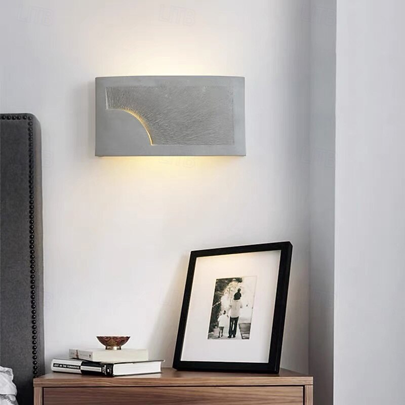 Cement Bowl Cylinder Shade Wall Lighting Modern Style 1 Light Bathroom Wall Light Fixture in Grey Cement Wall Light 85-265V2