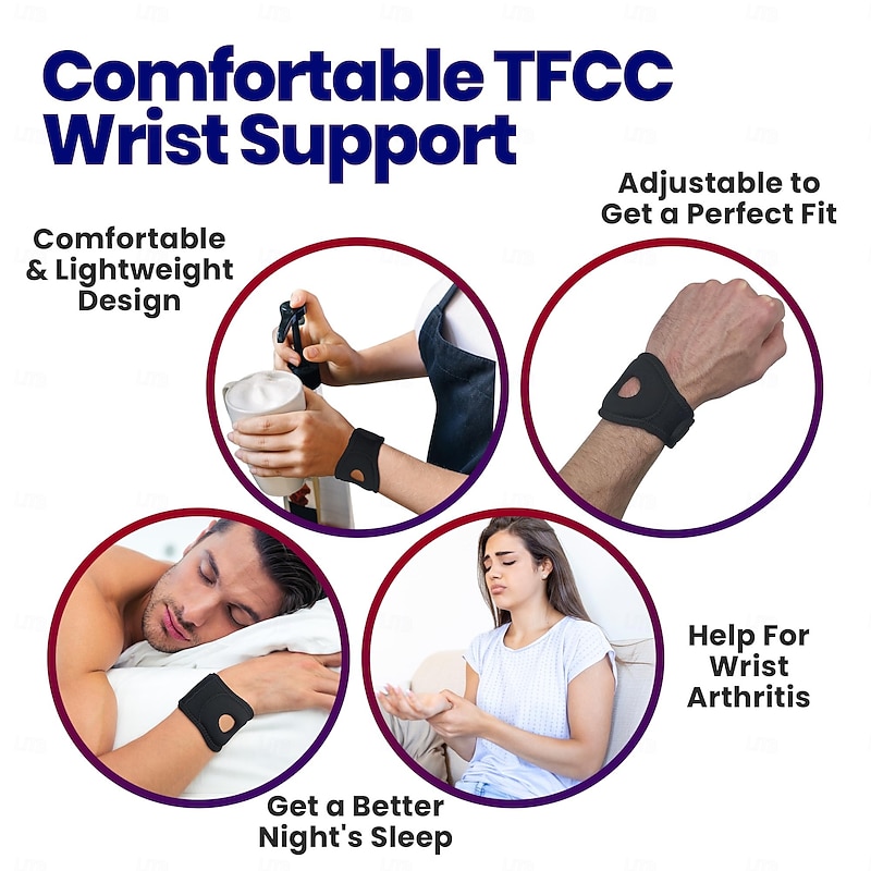 Wrist Wrap Compression Wrist Brace For TFCC Tears Carpal Tunnel Pain Tendonitis Relief Padded Hole For Ulnar  Wrist Support For Working Out Wrist Wraps for Men Women Fits Both Wrists4