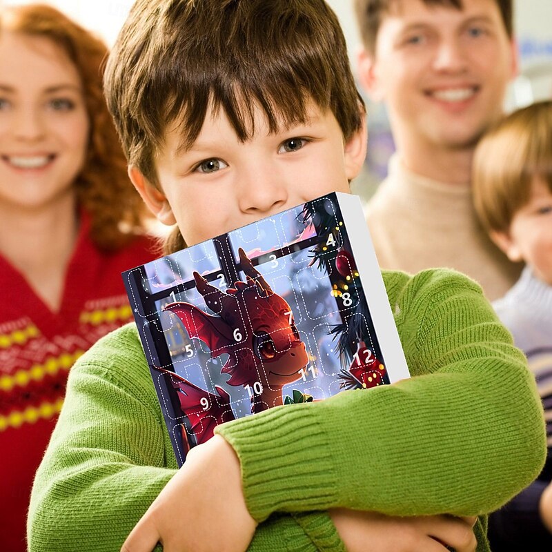 Dragon Advent Calendar 2025, Christmas Countdown Calendar With Dragon Ornaments Toys, Christmas 24 Days 2025 Advent Calendar, Christmas Tree Decor2