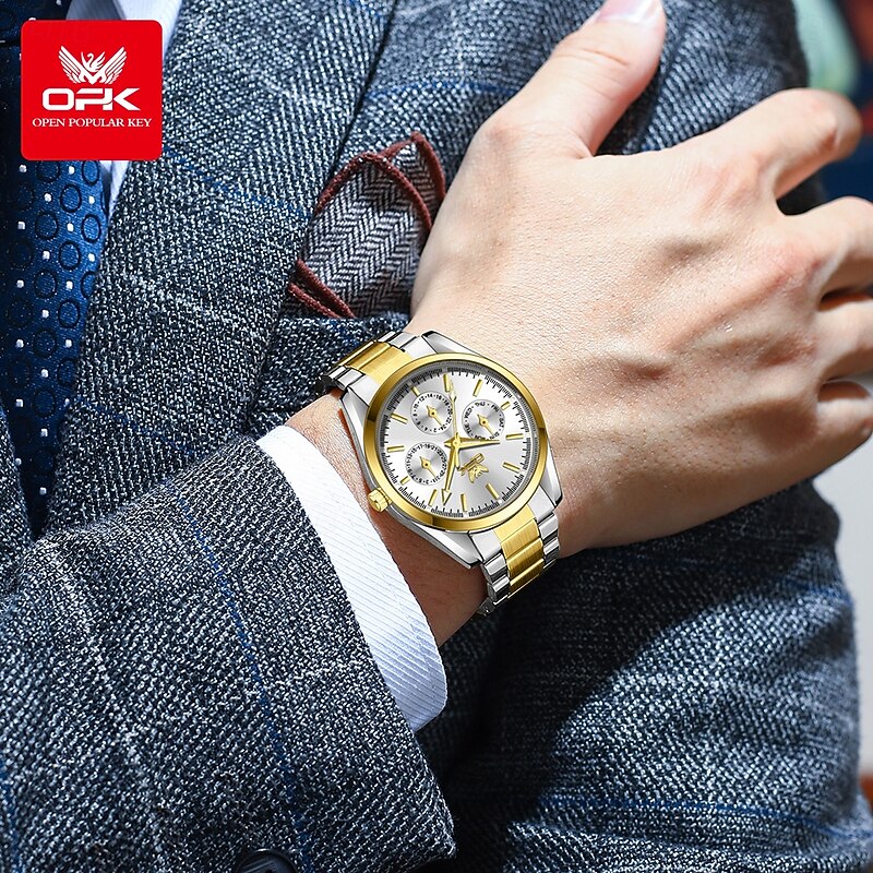 Men Quartz Watch Outdoor Fashion Casual Wristwatch Luminous Waterproof Decoration Steel Watch4