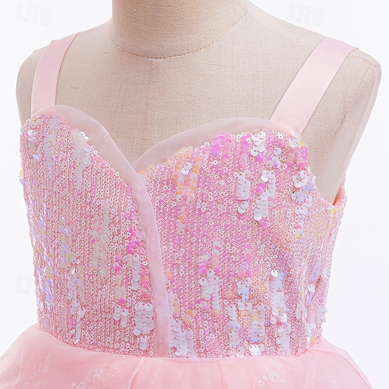 Witch Fairy Glinda Tutu Flower Girl Dress Tulle Dresses Movie TV Theme Costumes Movie Cosplay for Girls' Kid's Halloween Carnival Mardi Gras Performance Party Stage4