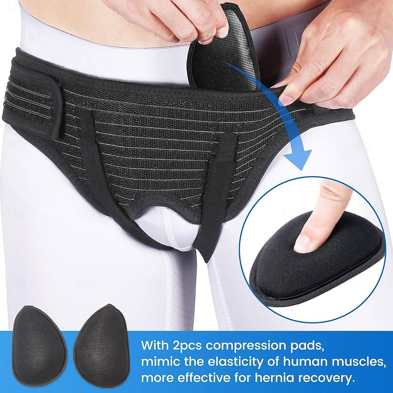 Hernia Belt for Men Women - Bilateral/Double Inguinal, Groin Hernia Support Truss Underwear Briefs, Pain Relief Recovery Adjustable Strap with 2 Removable Medical Compression Pads3