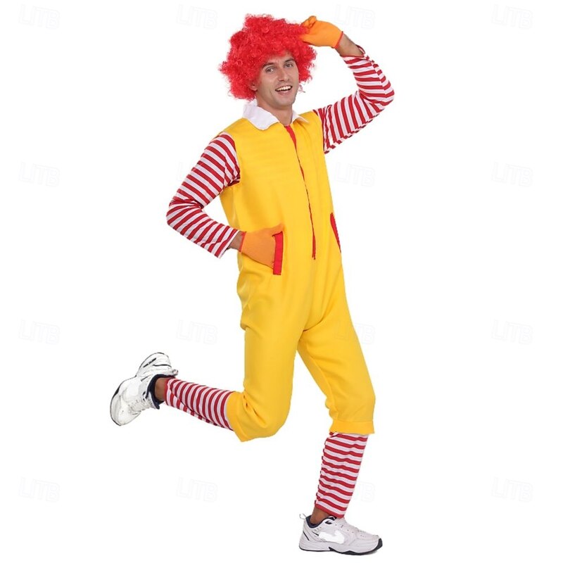 Joker Clown Halloween Costume Jumpsuit Carnival Costume One Piece Cosplay Kid's Adults' Men's Women's Boys' Halloween Carnival Mardi Gras Performance Party Stage Easy Halloween Costumes Dress Up3
