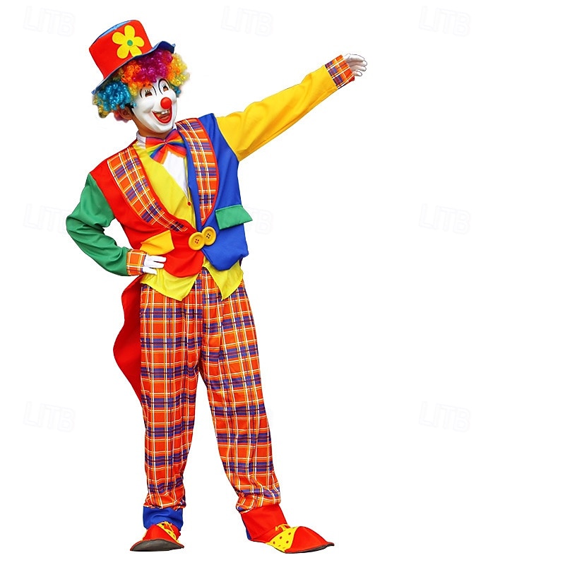 Joker Clown Halloween Outfits Costume Circus Carnival Costume Cosplay Adults' Men's Women's Halloween Carnival Mardi Gras Performance Party Easy Halloween Costumes Dress Up