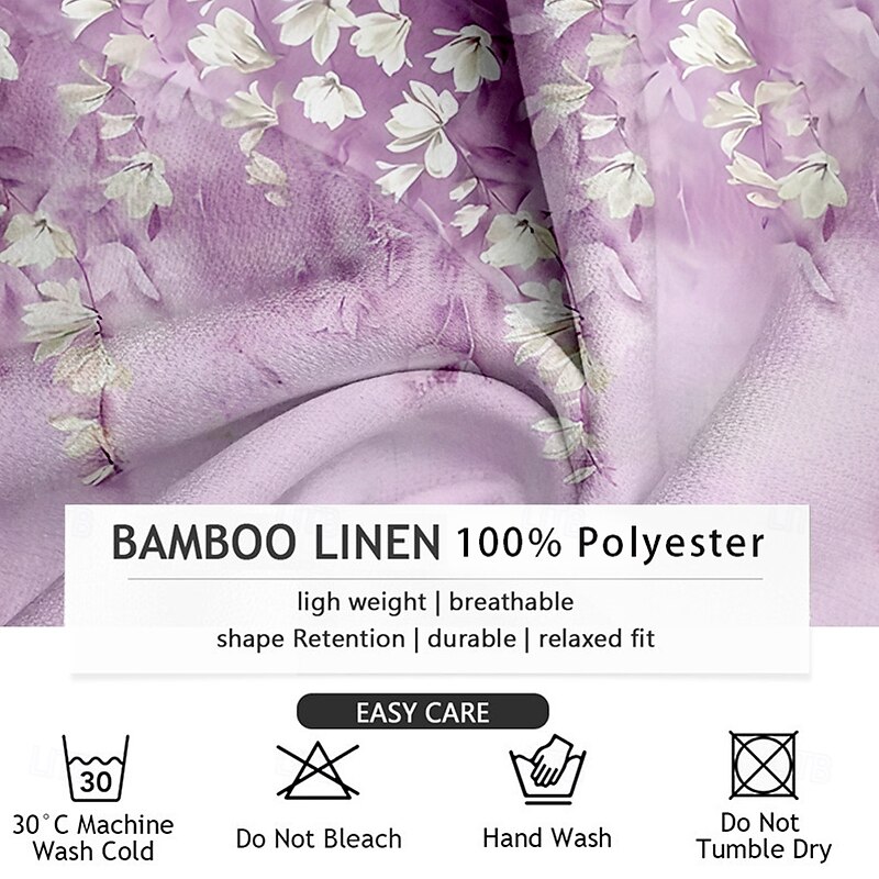 Men's Floral Dress Shirt Button Up Shirt Long Sleeve Hawaiian Casual Vacation Party Evening Wear Daily Summer Spring &  Fall Grandad Collar Band Collar 3D Print Pink Blue Green3