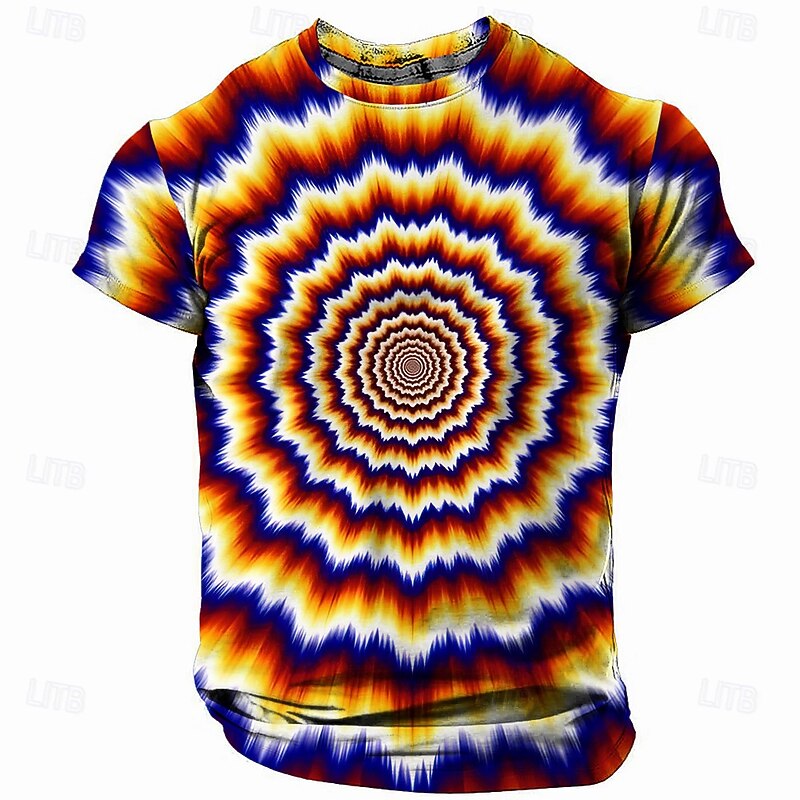 Men's Ombre T Shirt Short Sleeve T shirt 3D Print Crew Neck Shirt Fashion Athleisure Street Sports Outdoor Daily Green 1# Yellow Red Summer Spring Clothing Apparel S M L XL XXL XXXL2