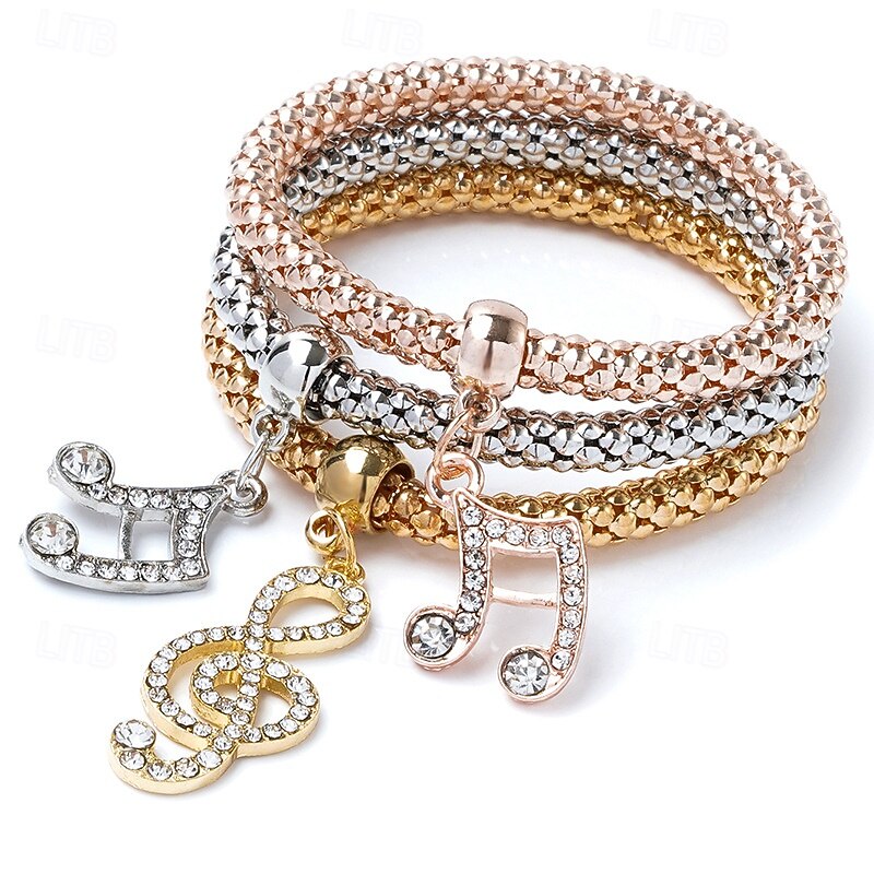 Women's Layered Crown Elegant Fashion Chrome Bracelet Jewelry Light golden / Golden yellow / Rose Gold For Party Street Prom3