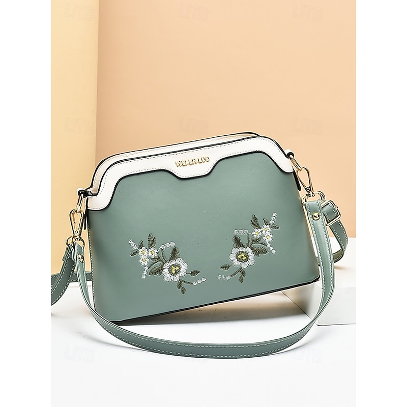 Women's Floral Embroidered Crossbody Bag – Elegant Shoulder Bag with Adjustable Strap, Perfect for Casual and Formal Occasions2
