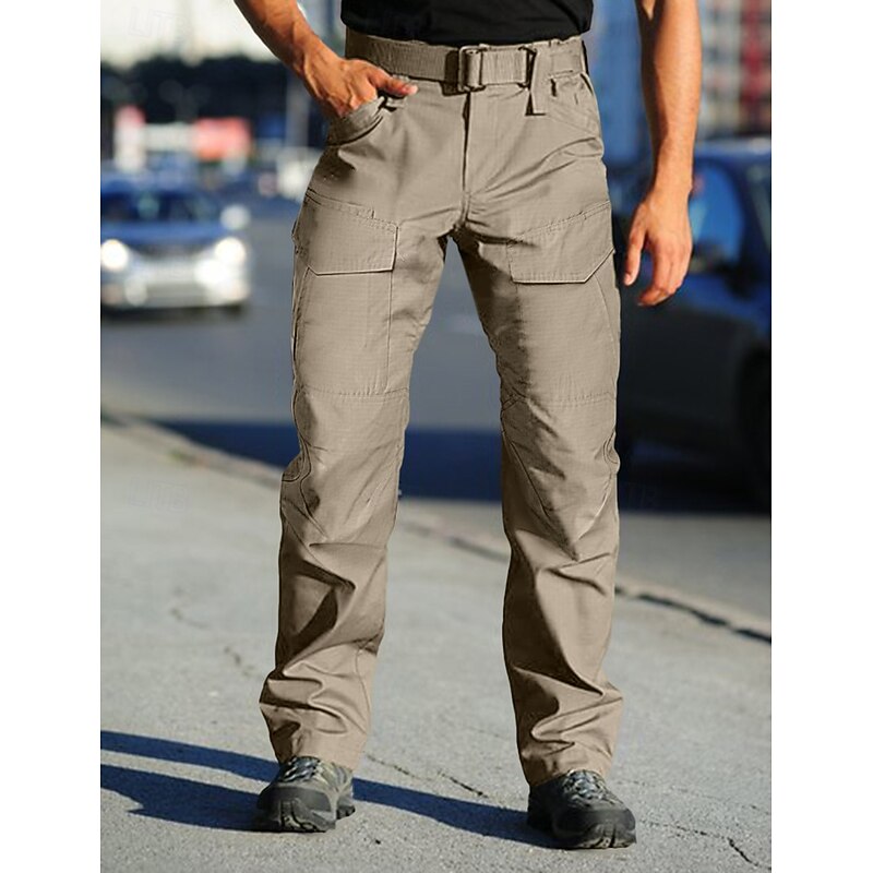 Men's Cargo Pants Cargo Trousers Tactical Pants Trousers Elastic Waist Multi Pocket Straight Leg Plain Waterproof Breathable Full Length Outdoor Daily Camping & Hiking Fashion Streetwear Black Green2
