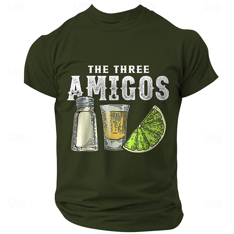 Men's Oktoberfest Beer T shirt Short Sleeve T shirt 3D Print Crew Neck Shirt Sports Fashion Daily Street Sports Outdoor Daily Black White Army Green Summer Spring Clothing Apparel S M L XL XXL3